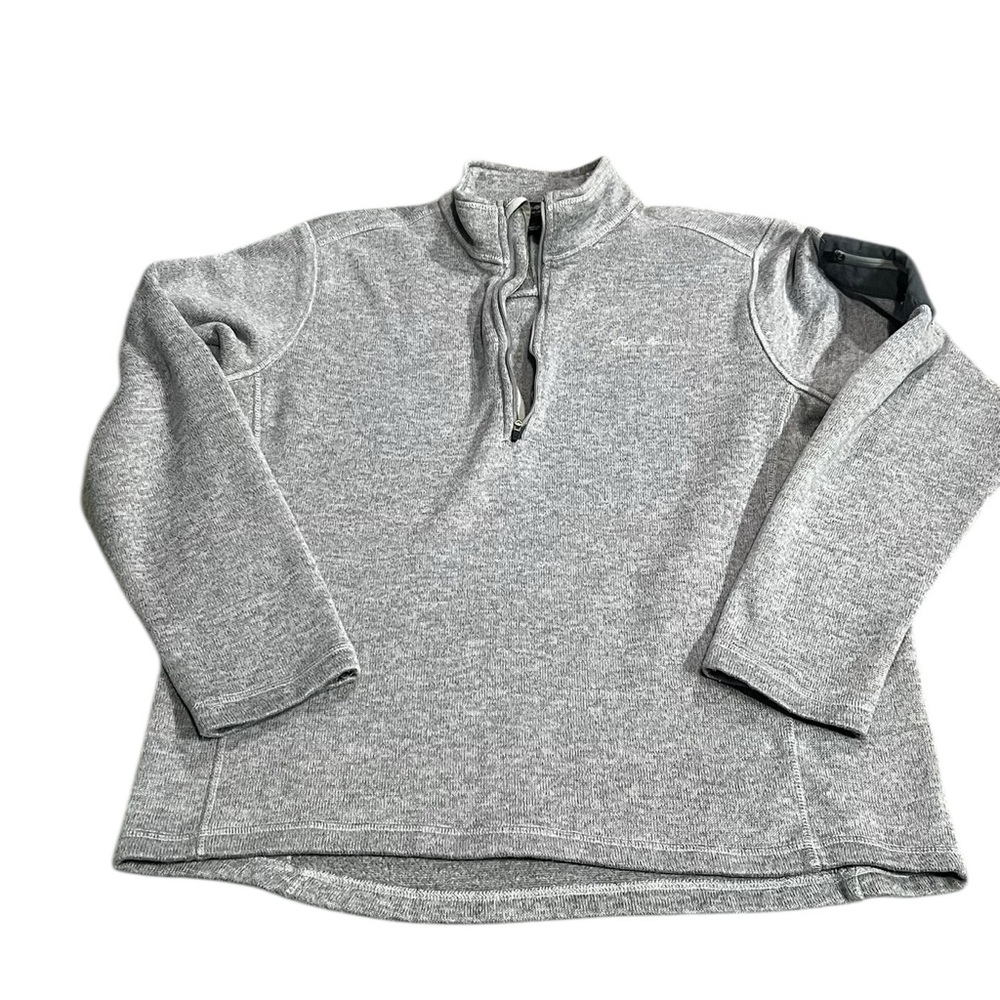Eddie Bauer Men’s XL Quarter Zip Fleece Pullover Gray 1/4 Zip Jacket